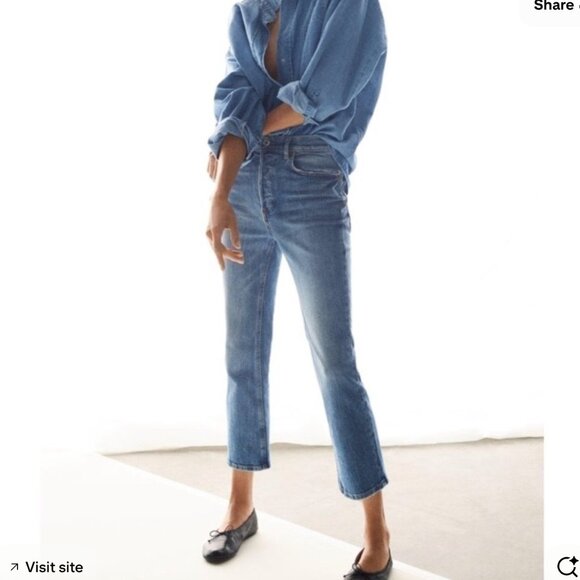 Zara Denim - ZARA Beamy Blue Raw Hem Flare Jeans | Size 4 / 36 | High Waist | Rare Wash